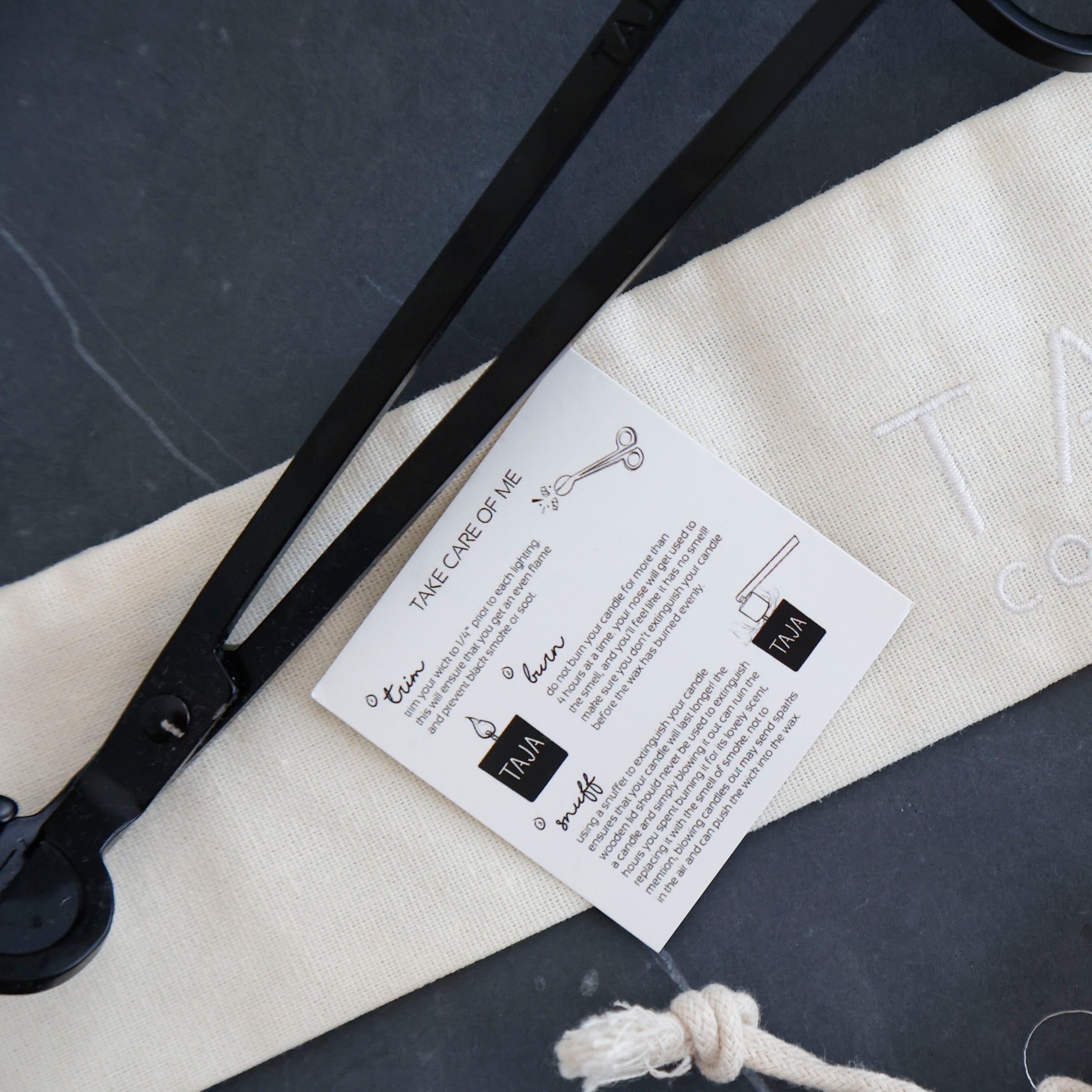 Candle Snuffer + Wick Trimmer Gift Set — Black